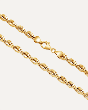 6mm Solid Gold Diamond Cut Rope Chain by Aumpex