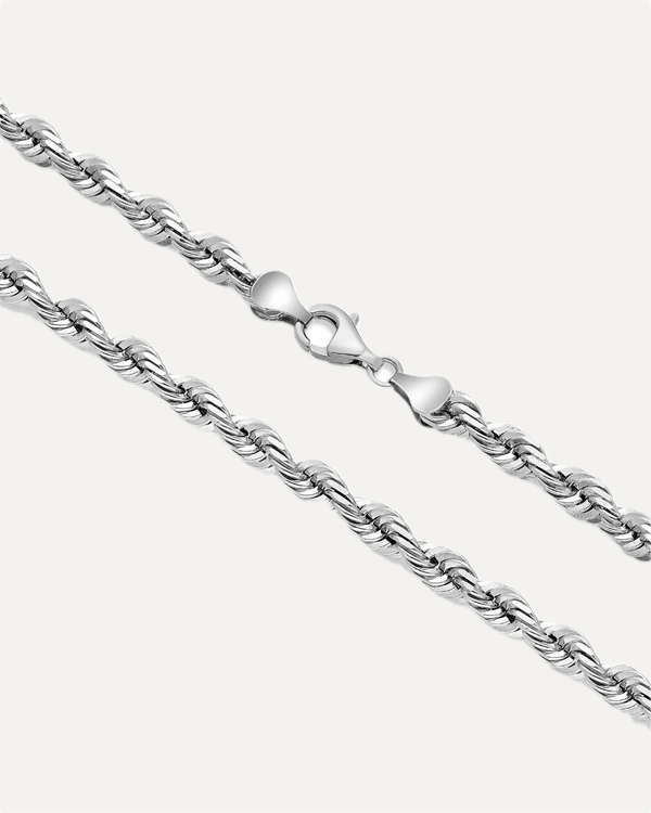 6mm Solid Gold Diamond Cut Rope Chain by Aumpex