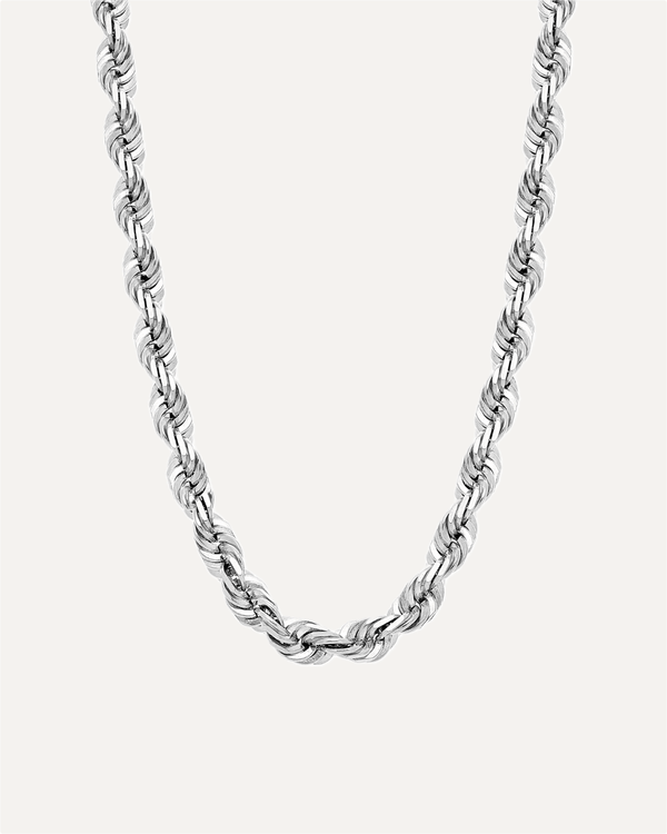 6mm Solid Gold Diamond Cut Rope Chain by Aumpex