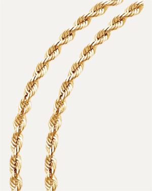 6mm Solid Gold Diamond Cut Rope Chain by Aumpex