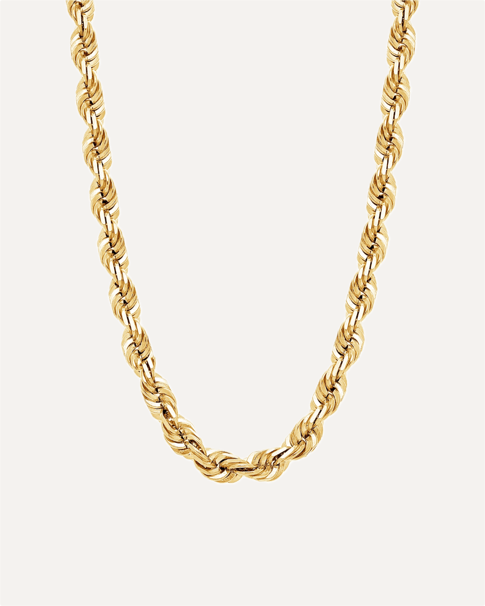 6mm Solid Gold Diamond Cut Rope Chain by Aumpex