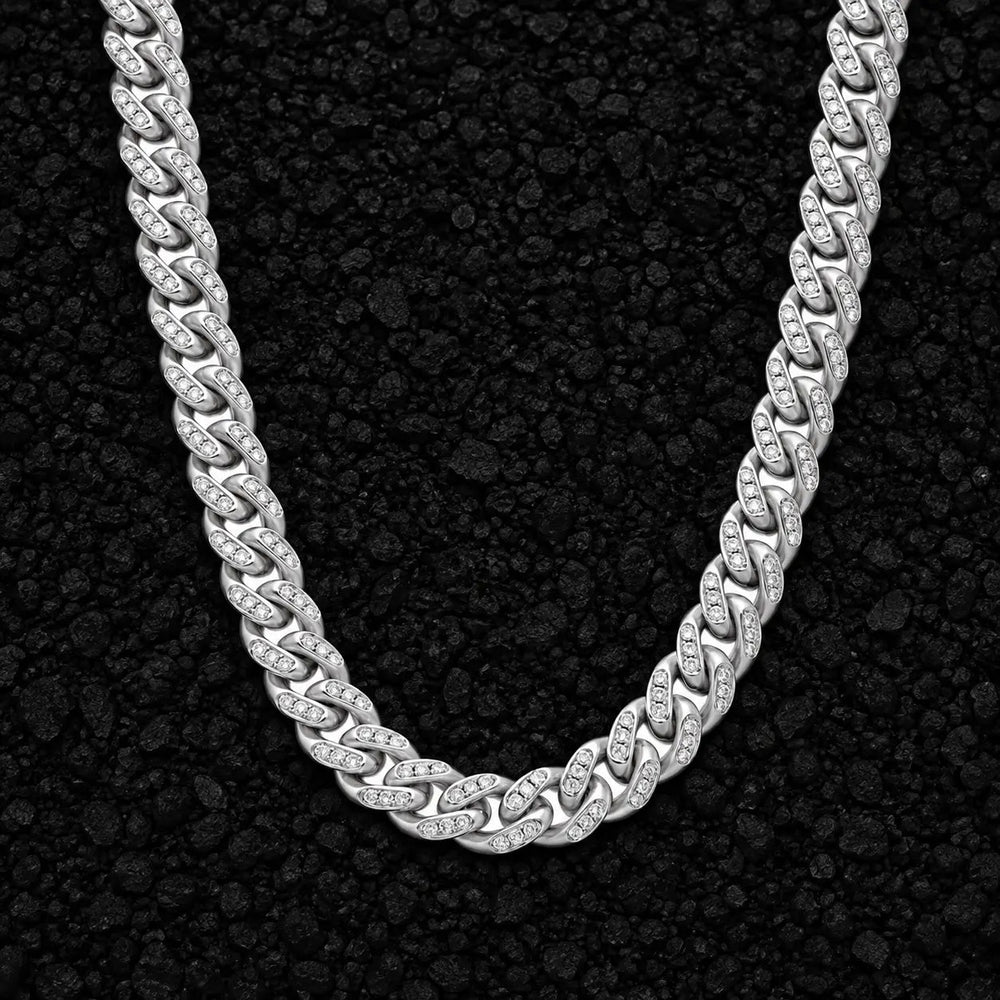 7mm Iced Moissanite Cuban Link Chain by Aumpex
