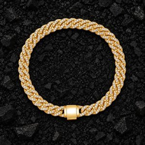7mm Iced Out Miami Moissanite Cuban Bracelet by Aumpex