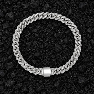 7mm Iced Out Miami Moissanite Cuban Bracelet by Aumpex