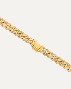 7mm Iced Out Miami Moissanite Cuban Bracelet by Aumpex