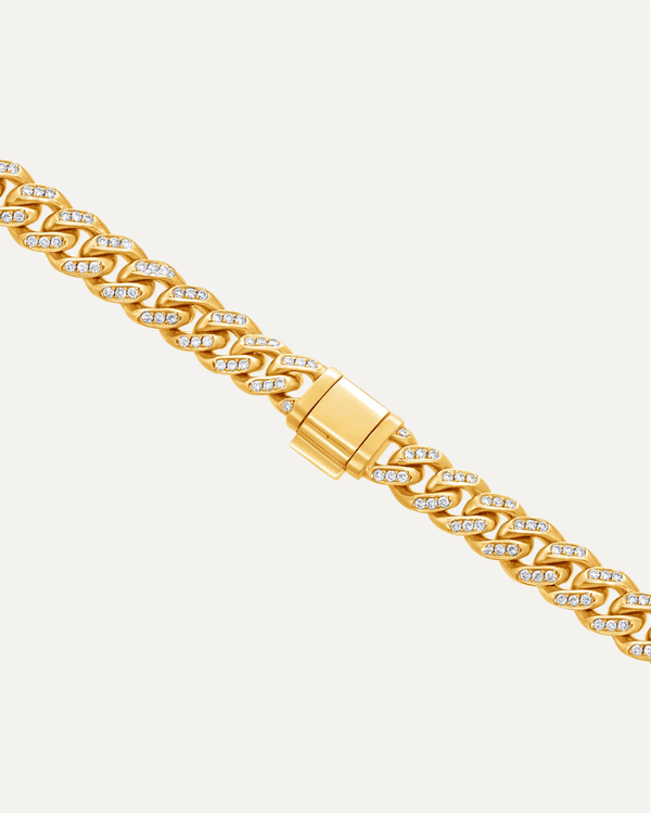 7mm Iced Out Miami Moissanite Cuban Bracelet by Aumpex