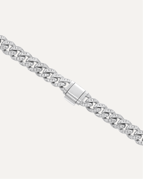 7mm Iced Out Miami Moissanite Cuban Bracelet by Aumpex