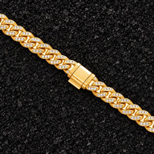 7mm Iced Out Miami Moissanite Cuban Bracelet by Aumpex