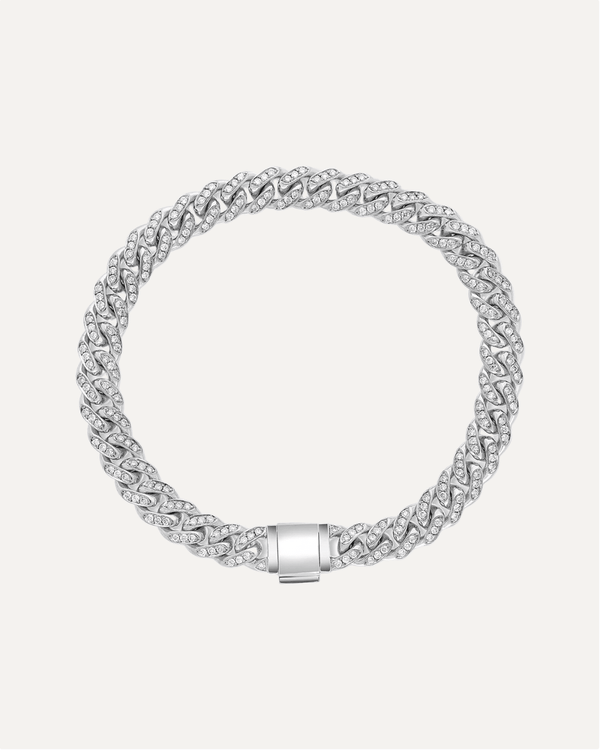 7mm Iced Out Miami Moissanite Cuban Bracelet by Aumpex