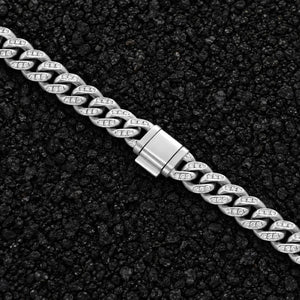 7mm Iced Out Miami Moissanite Cuban Bracelet by Aumpex