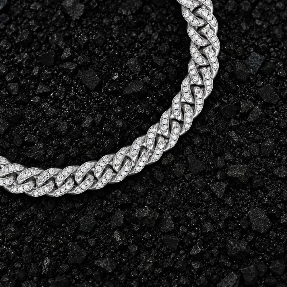 7mm Iced Out Miami Moissanite Cuban Bracelet by Aumpex