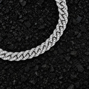 7mm Iced Out Miami Moissanite Cuban Bracelet by Aumpex