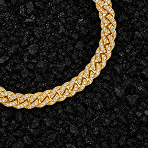7mm Iced Out Miami Moissanite Cuban Bracelet by Aumpex