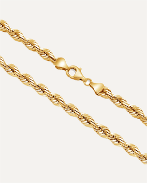 7mm Solid Gold Diamond Cut Rope Chain by Aumpex