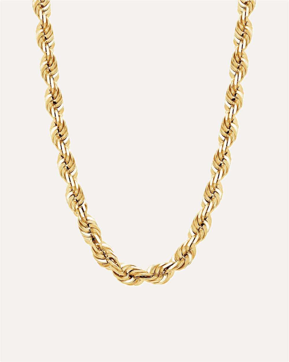 7mm Solid Gold Diamond Cut Rope Chain by Aumpex
