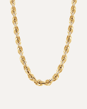 7mm Solid Gold Diamond Cut Rope Chain by Aumpex