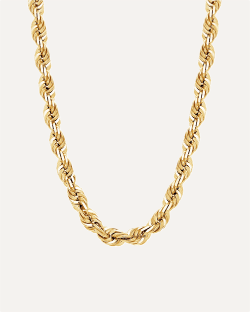 7mm Solid Gold Diamond Cut Rope Chain by Aumpex