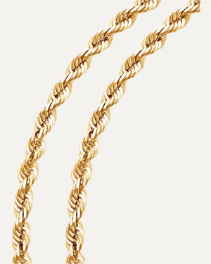 7mm Solid Gold Diamond Cut Rope Chain by Aumpex
