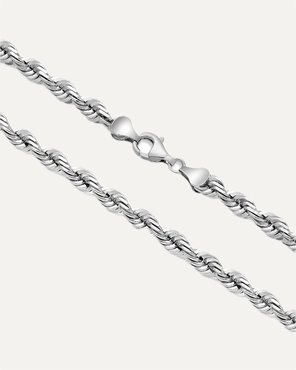 7mm Solid Gold Diamond Cut Rope Chain by Aumpex