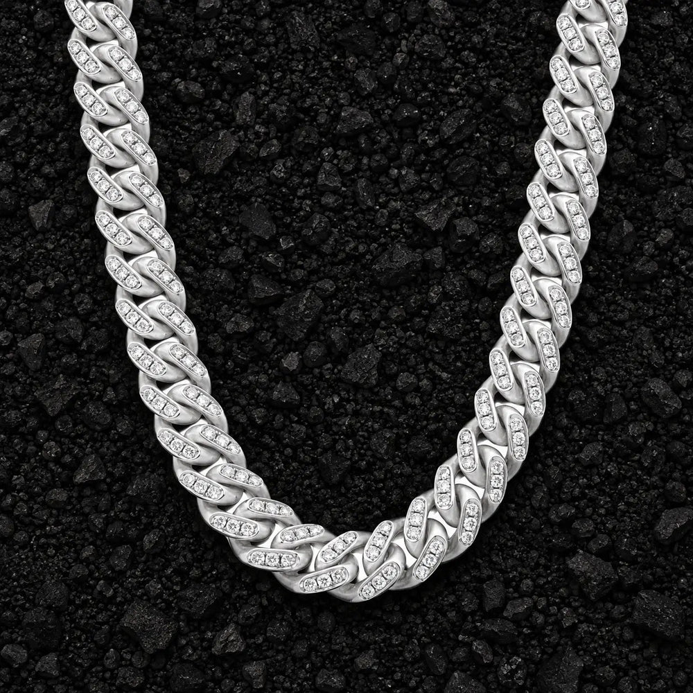 9mm Heavy Moissanite Cuban Link Chain by Aumpex