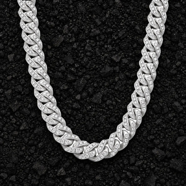 9mm Heavy Moissanite Cuban Link Chain by Aumpex