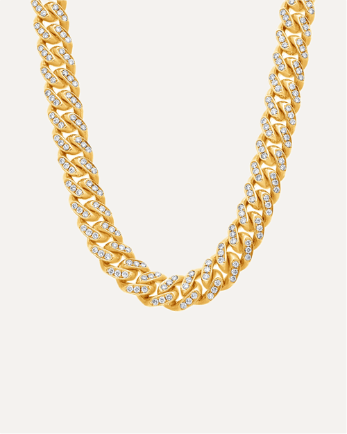 9mm Heavy Moissanite Cuban Link Chain by Aumpex