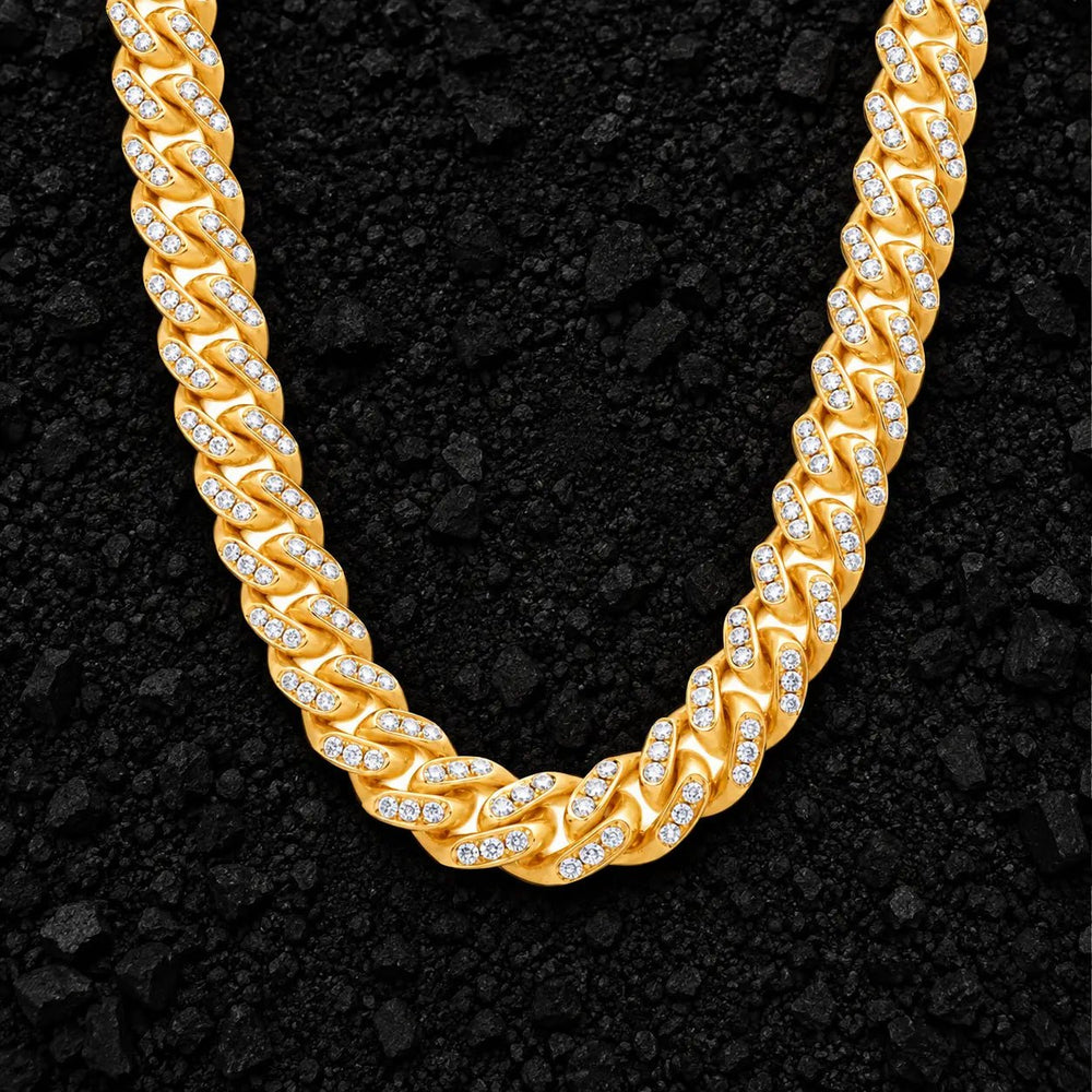 9mm Heavy Moissanite Cuban Link Chain by Aumpex