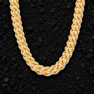 9mm Heavy Moissanite Cuban Link Chain by Aumpex