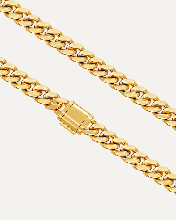 9mm Heavyweight Gold Cuban Link Chain by Aumpex