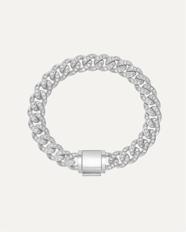 9mm Iced Out Miami Moissanite Cuban Bracelet by Aumpex
