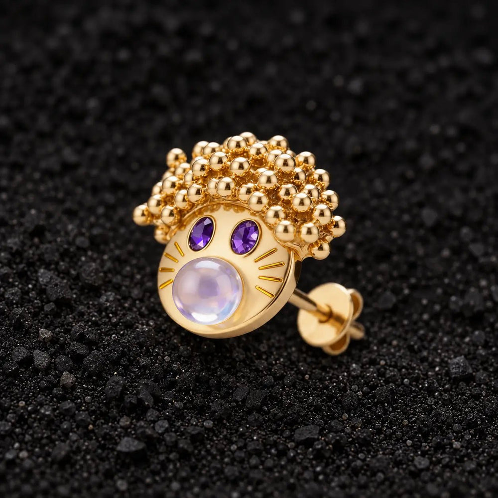 The Bubble Blower Moissanite Stud Earrings by Aumpex