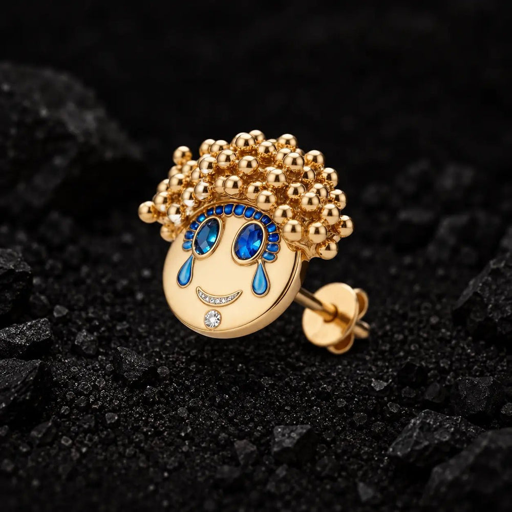 The Cleopatra Tear Moissanite Stud Earrings by Aumpex