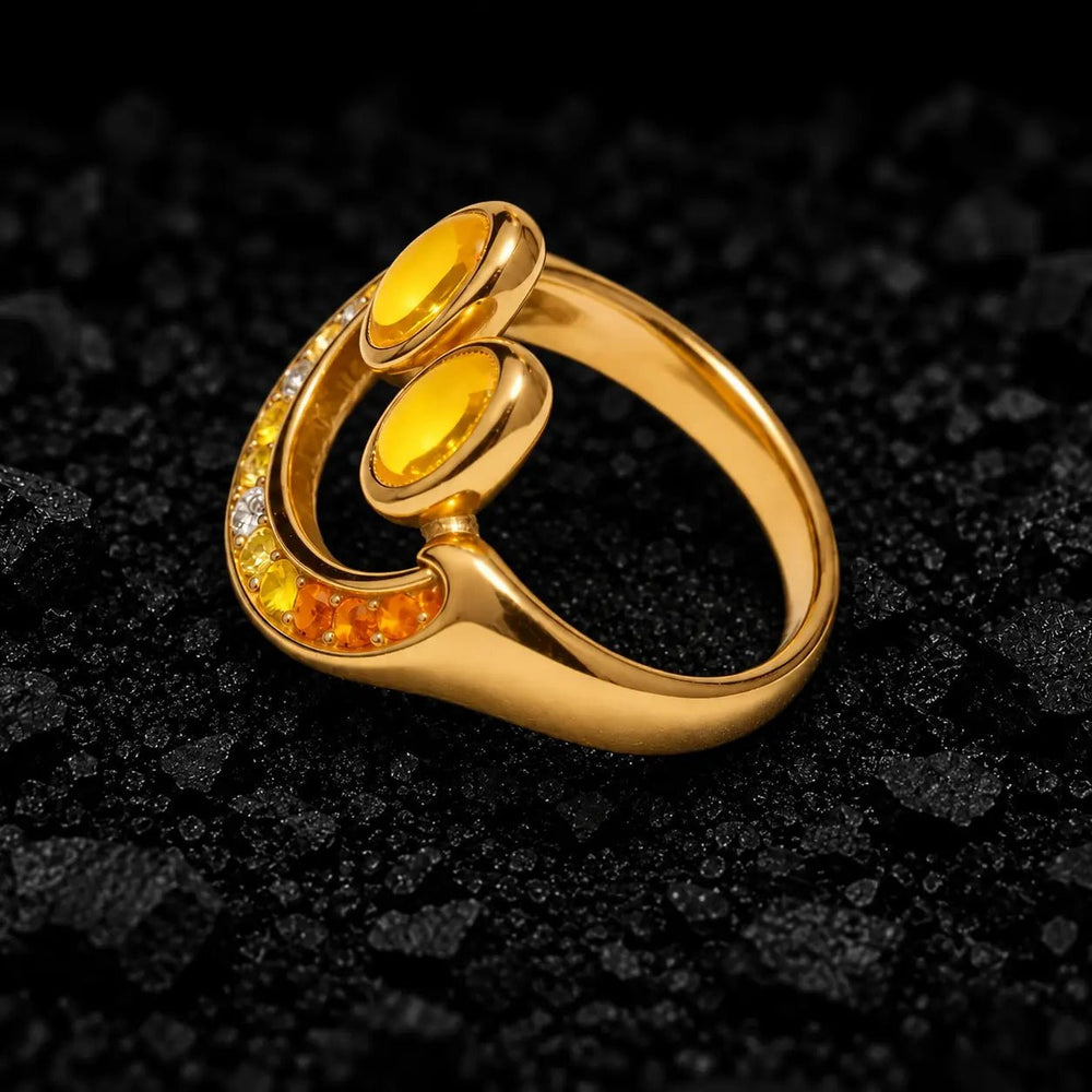 The Dazed Stare Moissanite Emoji Ring by Aumpex
