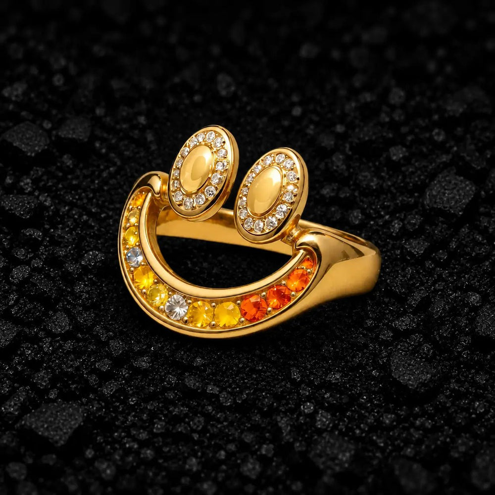 The Dazzling Spark Moissanite Emoji Ring by Aumpex