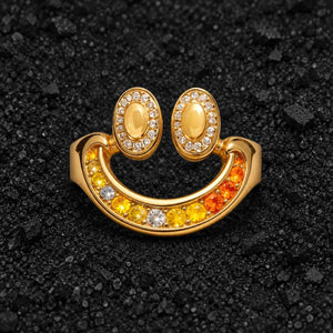 The Dazzling Spark Moissanite Emoji Ring by Aumpex
