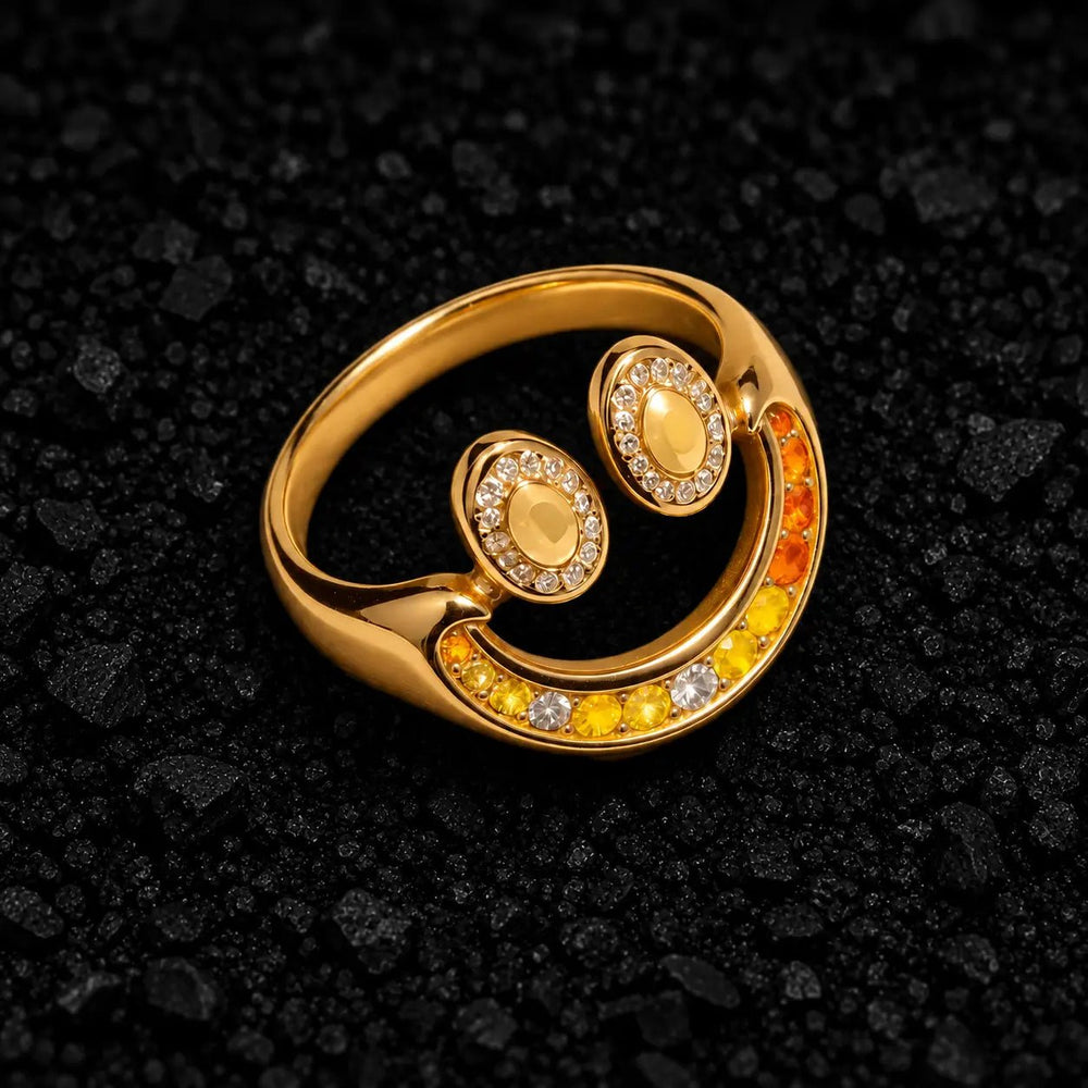 The Dazzling Spark Moissanite Emoji Ring by Aumpex