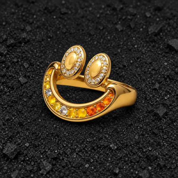 The Dazzling Spark Moissanite Emoji Ring by Aumpex