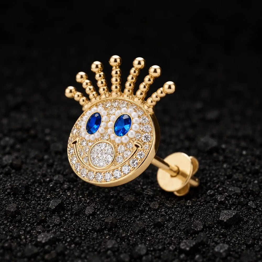 The Goofy Grin Moissanite Stud Earrings by Aumpex