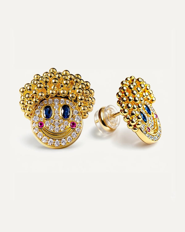 The Rosy Grin Moissanite Stud Earrings by Aumpex