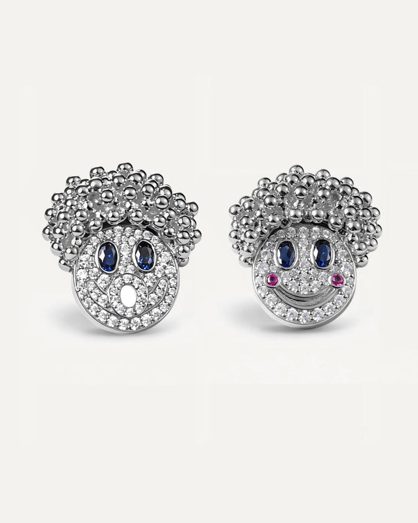 The Rosy Grin Moissanite Stud Earrings by Aumpex