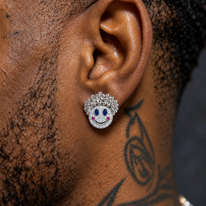 The Rosy Grin Moissanite Stud Earrings by Aumpex