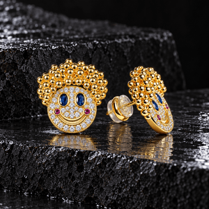 The Rosy Grin Moissanite Stud Earrings by Aumpex