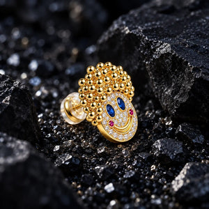 The Rosy Grin Moissanite Stud Earrings by Aumpex