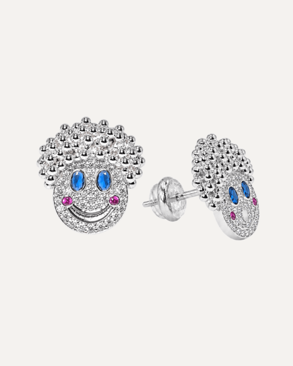 The Rosy Grin Moissanite Stud Earrings by Aumpex