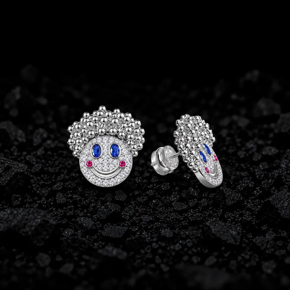 The Rosy Grin Moissanite Stud Earrings by Aumpex