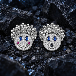 The Rosy Grin Moissanite Stud Earrings by Aumpex