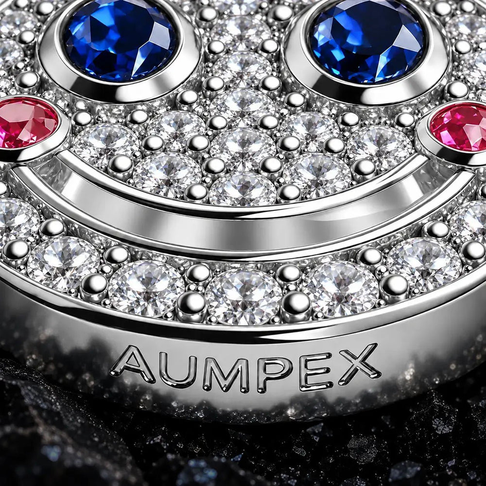 The Rosy Grin Moissanite Stud Earrings by Aumpex