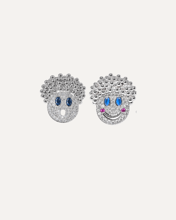 The Rosy Grin Moissanite Stud Earrings by Aumpex