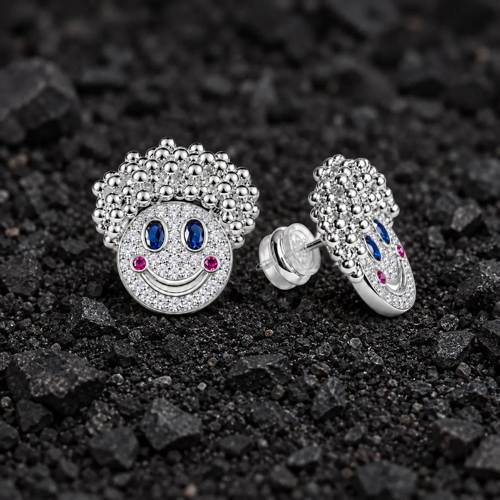 The Rosy Grin Moissanite Stud Earrings by Aumpex