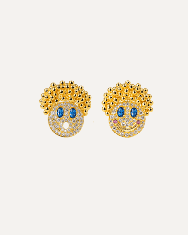 The Rosy Grin Moissanite Stud Earrings by Aumpex